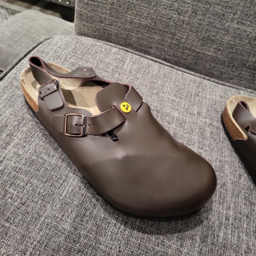 Birkenstock Brown Loafers with Adjustable Strap and Thick Sole